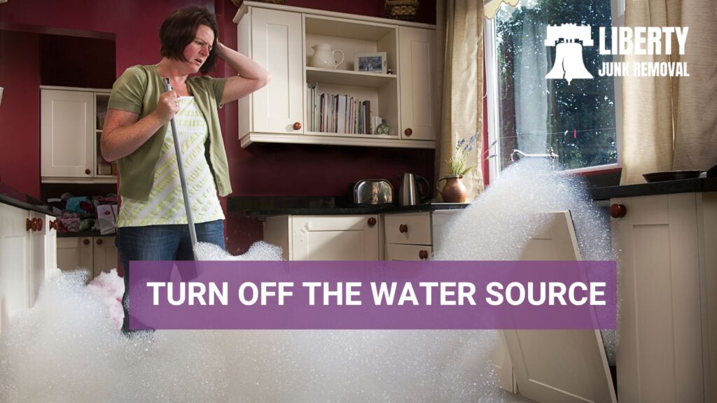 turn off the water source of a dishwasher