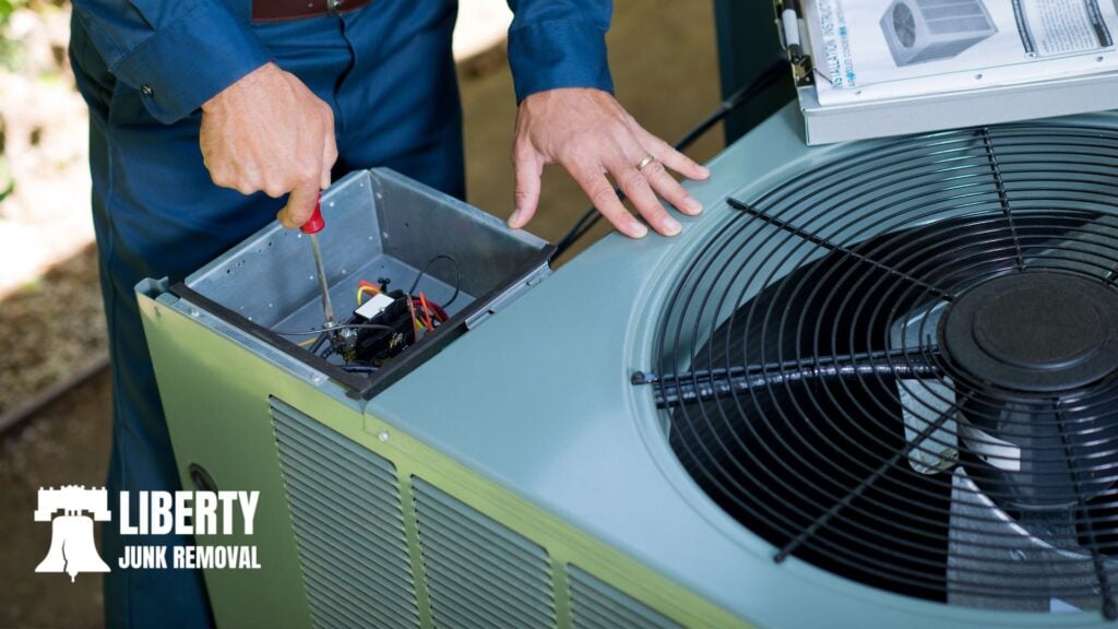 dismantling of a damaged air conditioner