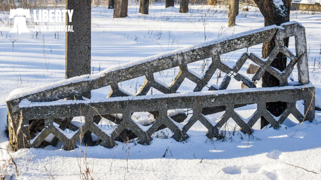 damaged concrete fence