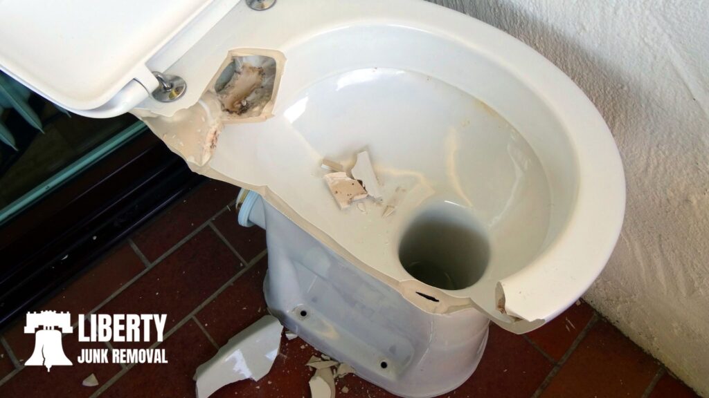 damaged toilet