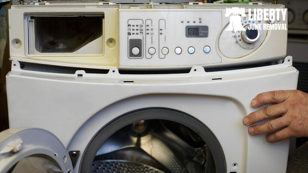 damaged washing machine